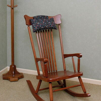 country rocker rocking chair with small arm neck pillow