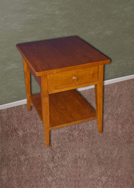 cherry shaker end table with drawer