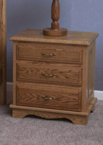 oak 3 drawer night stand