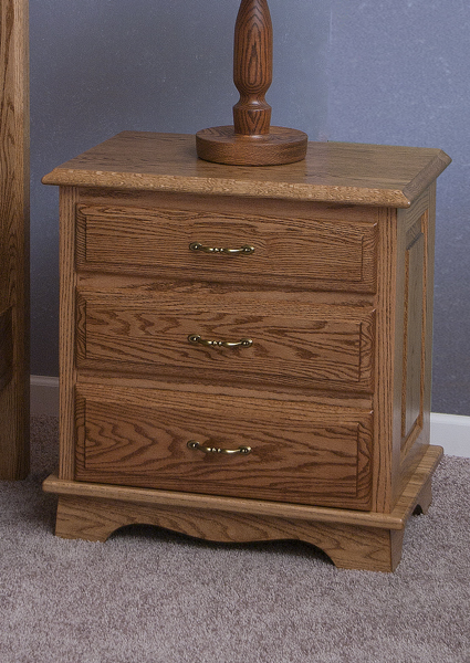 oak 3 drawer night stand