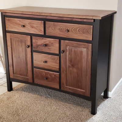 48 walnut with black stain buffet