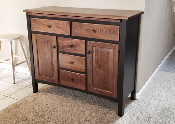 48 walnut with black stain buffet