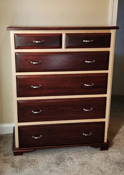 Cherry maple chest of drawers cherry bedroom handcrafted furniture lancaster