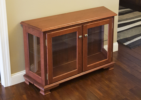 curio Display Cabinet in cherry wood