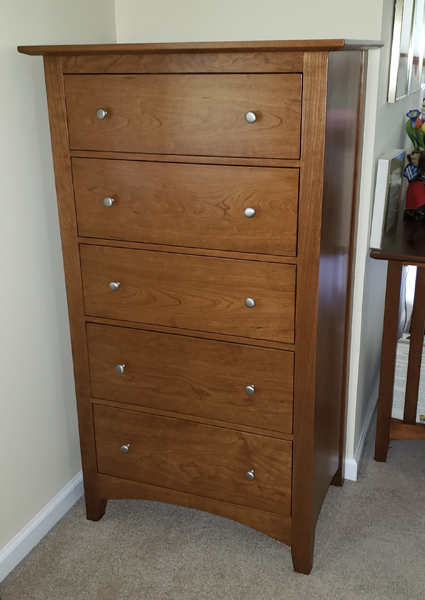 Mission lingerie chest with inset drawers cherry