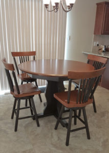 Modern Classic Round Tall Pedestal Table Cherry
