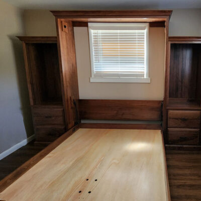murphy bed with bed in the down position