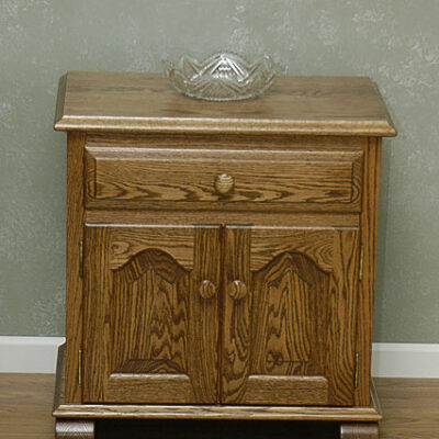 night sand with one drawer and two doors with adjustable shelf