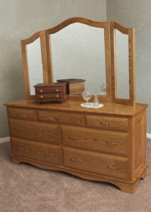 seven drawer dresser oak