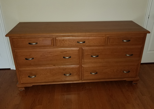 7 drawer dresser handcrafted in cherry wood