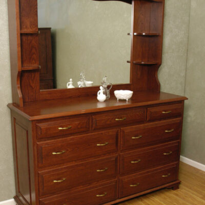tall dresser with deluxe mirror cherry