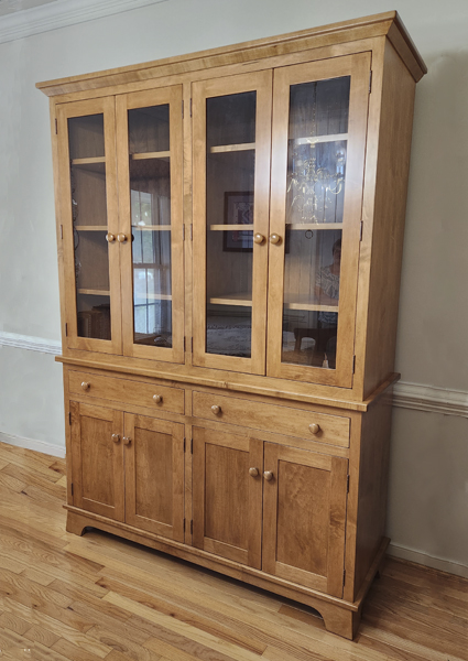 shaker hutch maple full length doors
