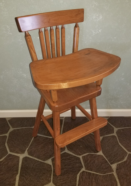 mission high chair made in cherry wood