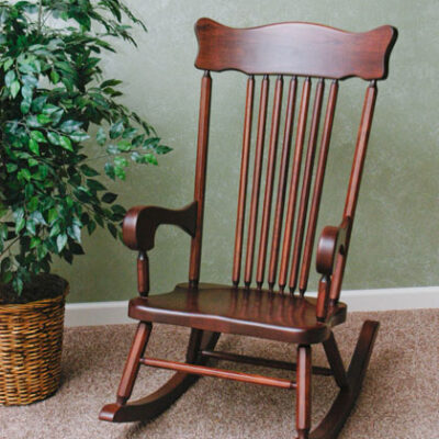 country back rocking chair with medium arms in cherry