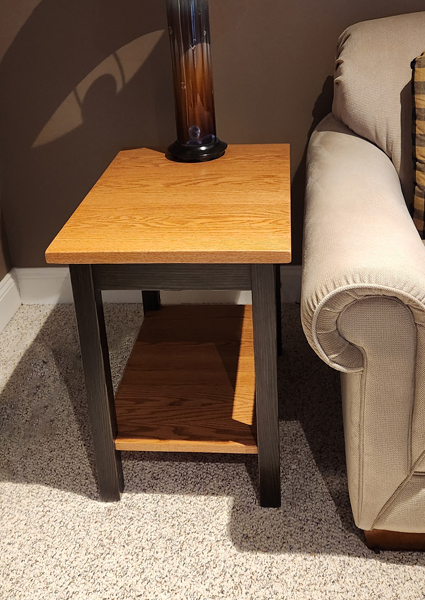 end table with shelf