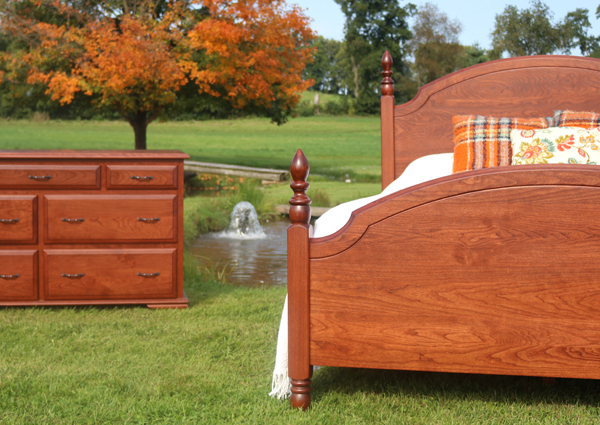 cherry solid panel bed