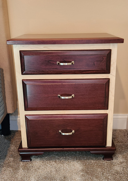 maple cherry three drawer night stand night stand