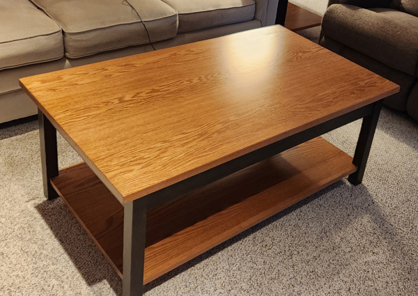 oak two tone coffee table
