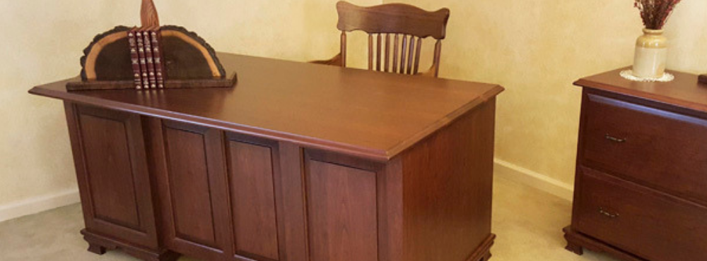 raised panel solid wood desk