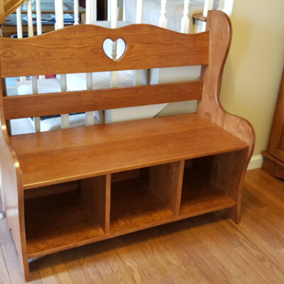 Deacon's Bench with storage cubbies