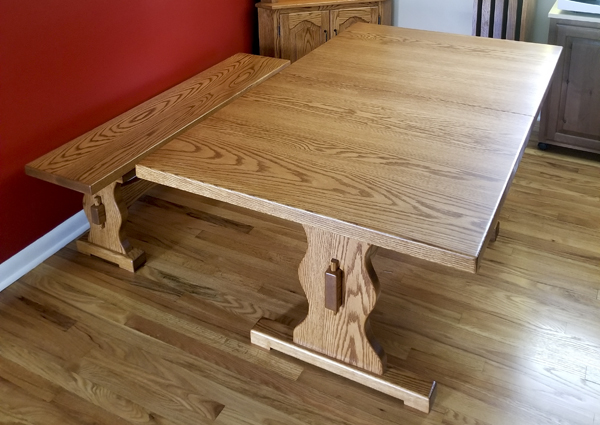 trestle table oak