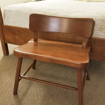 vanity bench in cherry wood