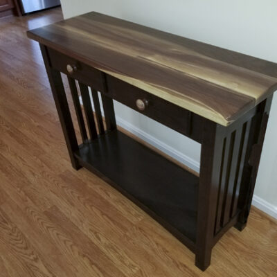 Walnut natural blend mission hall table amish furniture lancaster