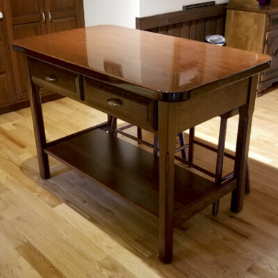 Work Island solid hardwood cherry