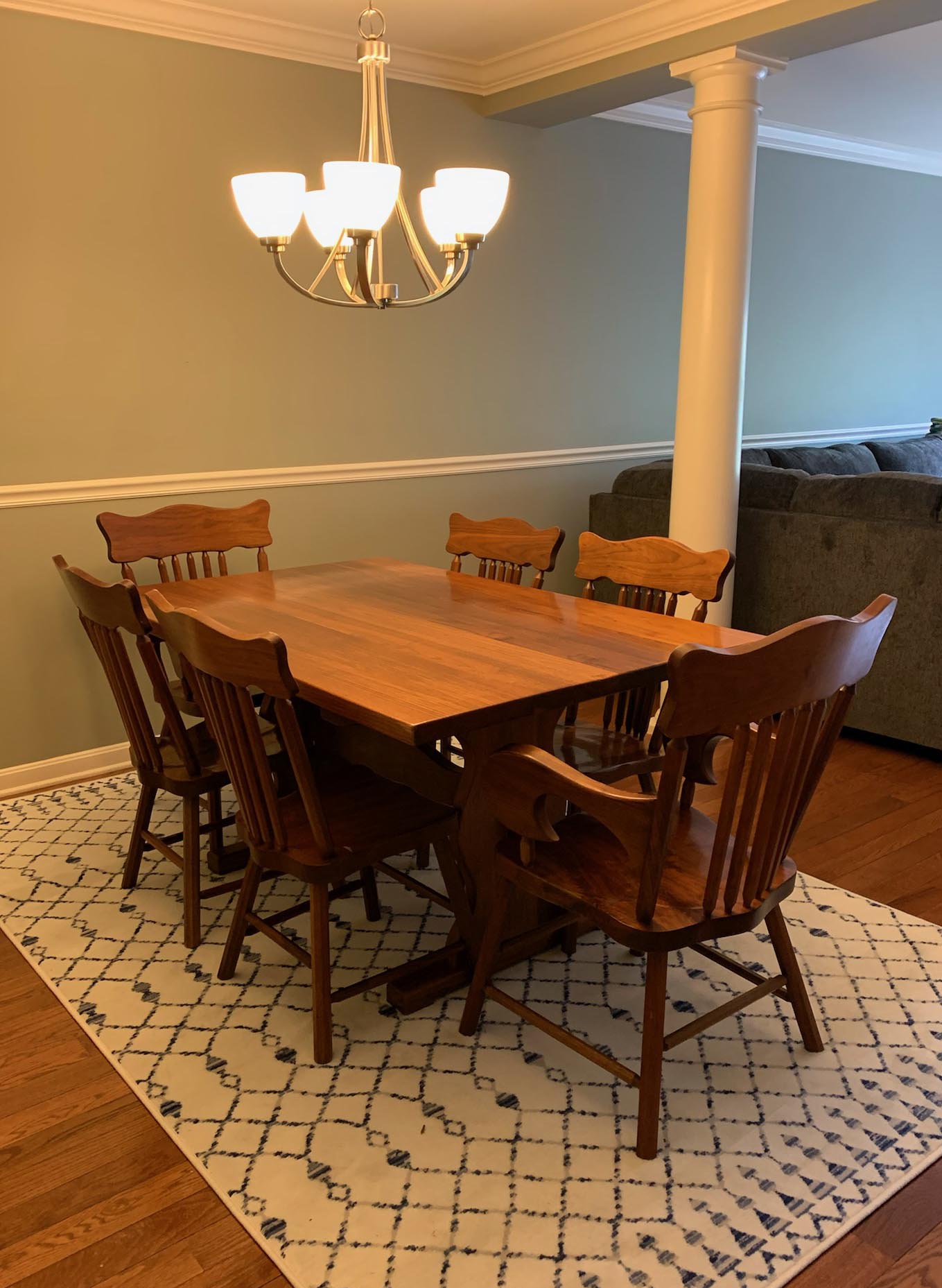 Trestle table made at Georges Furniture in lancaster county pa